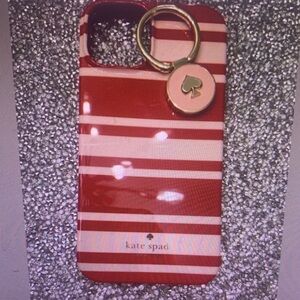 Kate Spade Red and White Striped Phone Case